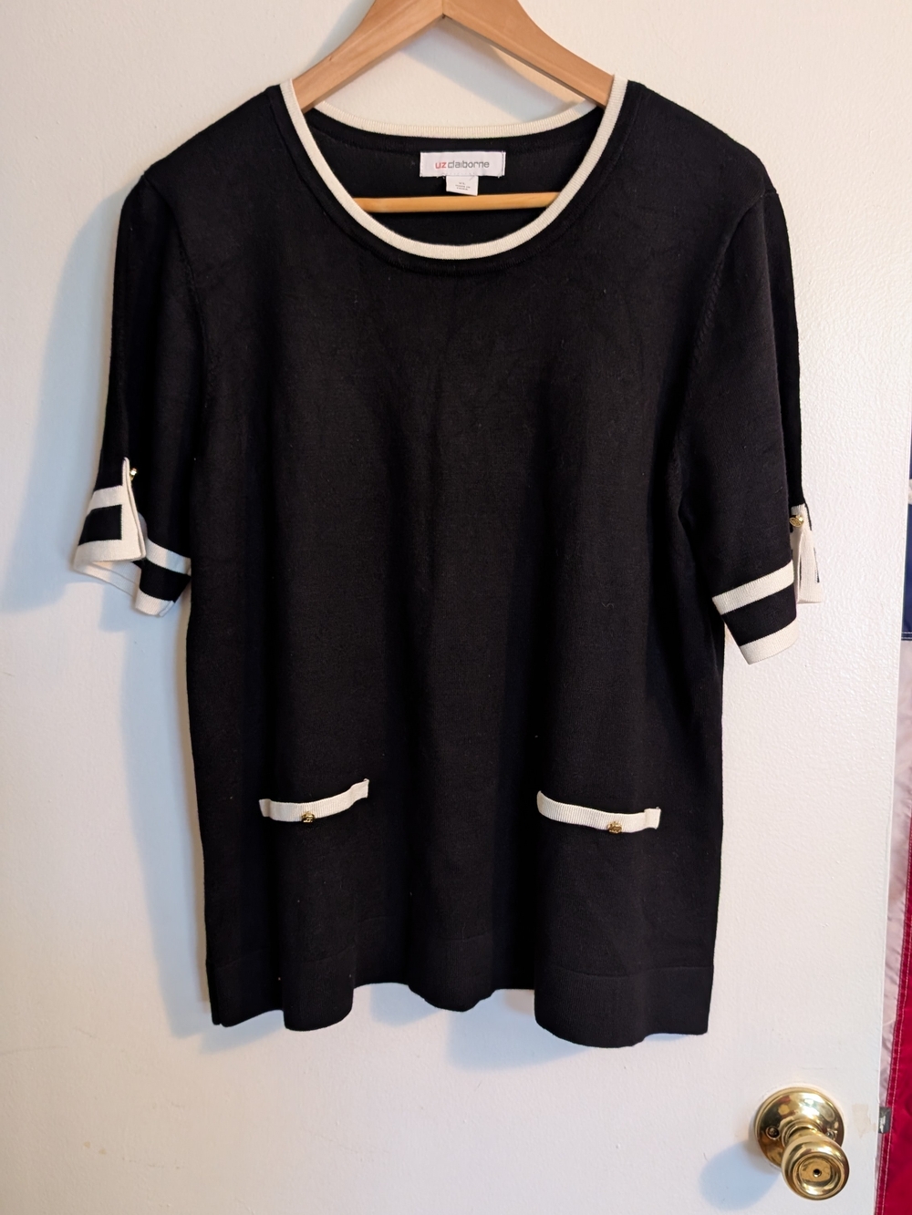 Liz Claiborne Black Knit Top Size Xl